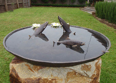 Un buen precio. Esculturas del césped del metal de la fuente de agua del cuenco de la estatua del bronce de los pescados del metal del molde de la antigüedad en línea