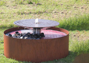 Fuente de acero de la característica del agua de Corten de la cascada redonda de la cascada para el jardín