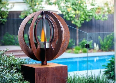 Hoyo de acero contemporáneo del fuego de la escultura de Corten de las decoraciones del jardín para al aire libre