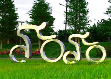 Un buen precio. Estilo moderno de ciclo de tamaño natural de la escultura del acero inoxidable de la escultura del deporte en línea