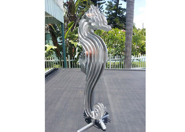 Un buen precio. Final al aire libre moderno de Matt de la escultura del Seahorse de la escultura del acero inoxidable en línea