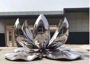 Un buen precio. Escultura al aire libre pulida grande de la flor de Lotus del metal del acero inoxidable en línea
