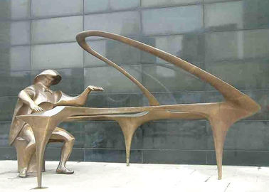 Escultura de bronce de encargo del pianista de la estatua del pianista de la decoración del arte moderno de la decoración
