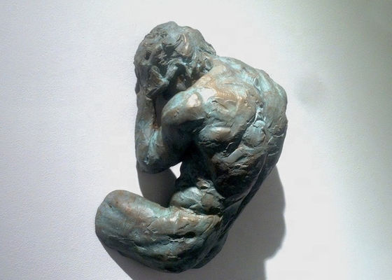 Un buen precio. Estatua de tamaño natural del hombre del bronce del molde de la pátina de la decoración del arte de la pared en línea