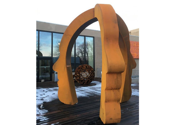 Escultura de acero decorativa pública grande de la cara de Corten para al aire libre