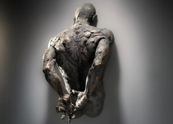 Un buen precio. hombre de la altura del 120cm en la escultura de bronce de la pared para la decoración interior en línea