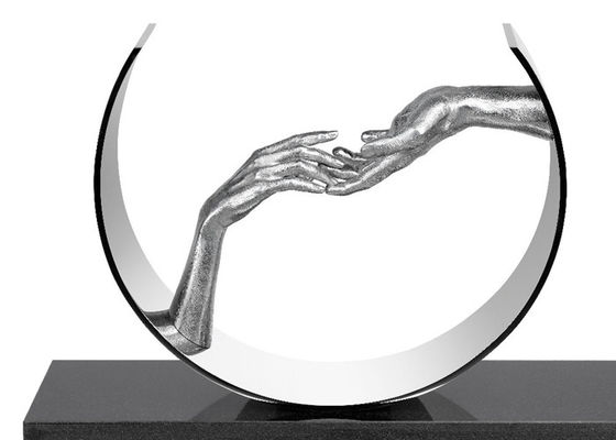 escultura de acero inoxidable del amor de la altura del 150cm con la base del granito