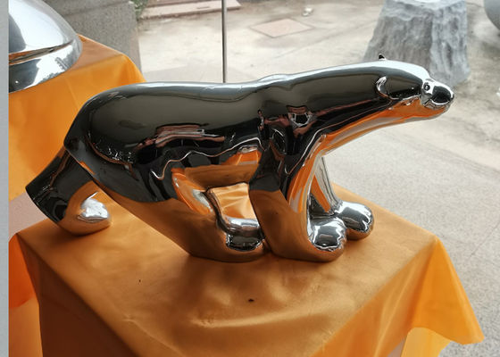Un buen precio. Escultura de acero inoxidable pulida decorativa del oso en línea