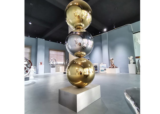 Un buen precio. Escultura inoxidable pulida tamaño de encargo de la bola de acero en línea