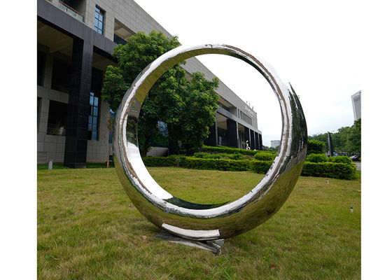 Un buen precio. Acero inoxidable al aire libre moderno pulido Ring Sculpture en línea