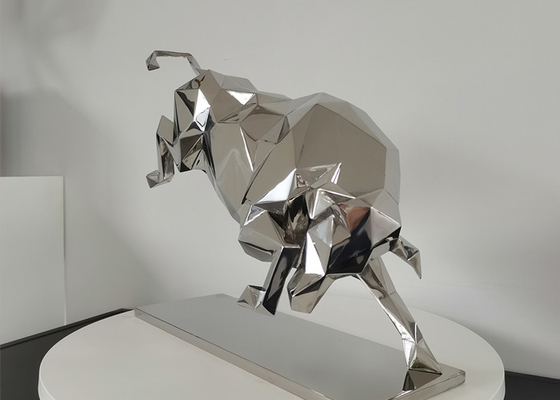 El espejo pulió la escultura de acero inoxidable de Bull para la ayuda del OEM del ODM de la decoración interior