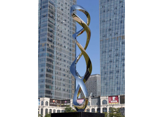 Un buen precio. el alto de los 300cm pulió la escultura abstracta del acero inoxidable que remolinaba en línea