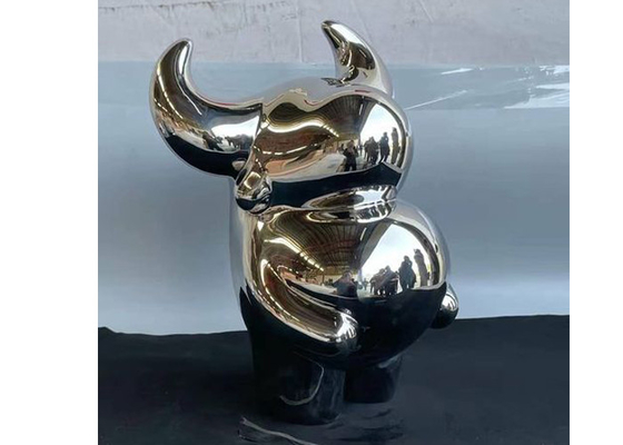 Un buen precio. Escultura de acero inoxidable pulida del buey 316 para la decoración casera en línea