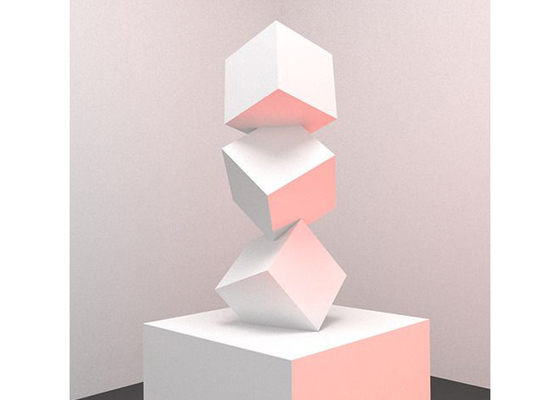 Un buen precio. Escultura de acero inoxidable del diseño 304 de la geometría con el final pintado blanco en línea