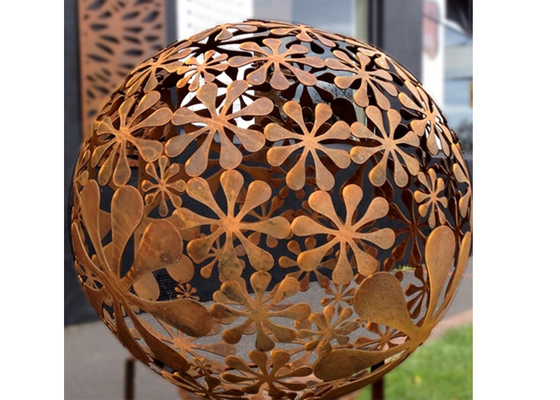 El 100cm moderno Dia Corten Steel Ball Sculpture para la decoración del jardín