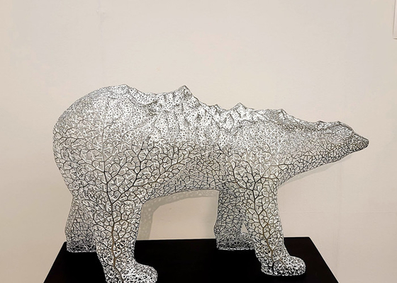 Un buen precio. Alto de acero inoxidable moderno de la escultura el 100cm del oso polar en línea
