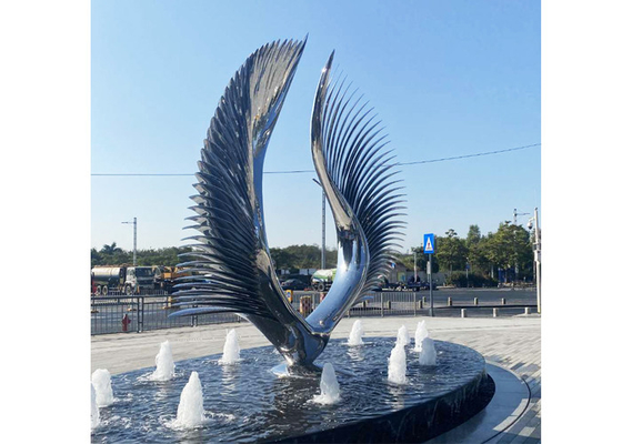 Fuente de agua de acero inoxidable de las alas de la decoración 316 al aire libre modernos